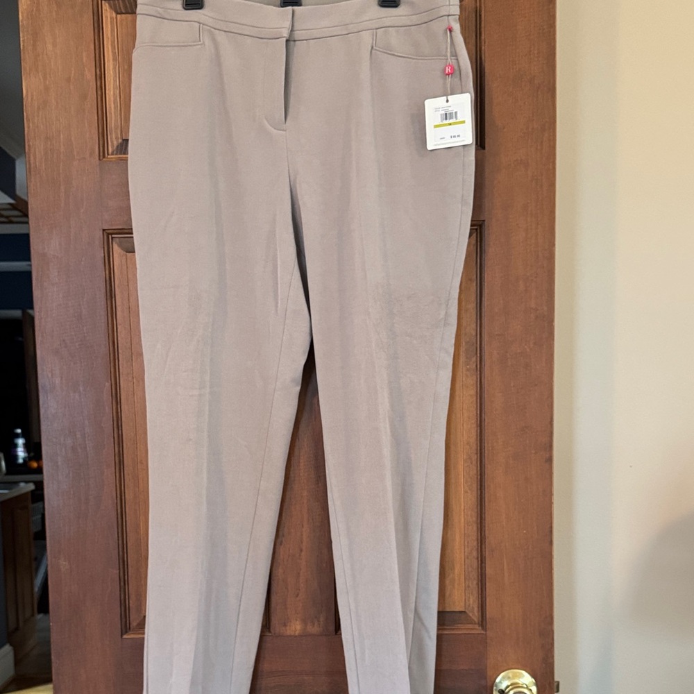 Rafaella Light Taupe Straight-Leg Trousers